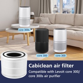 Core 300 Replacement Filter, Compatible with LEVOIT Core 300/300S Air Purifier，3-in-1 H13 Grade True HEPA Replacement Filter, Compare to Part # Core 300-RF, White, 2 pack