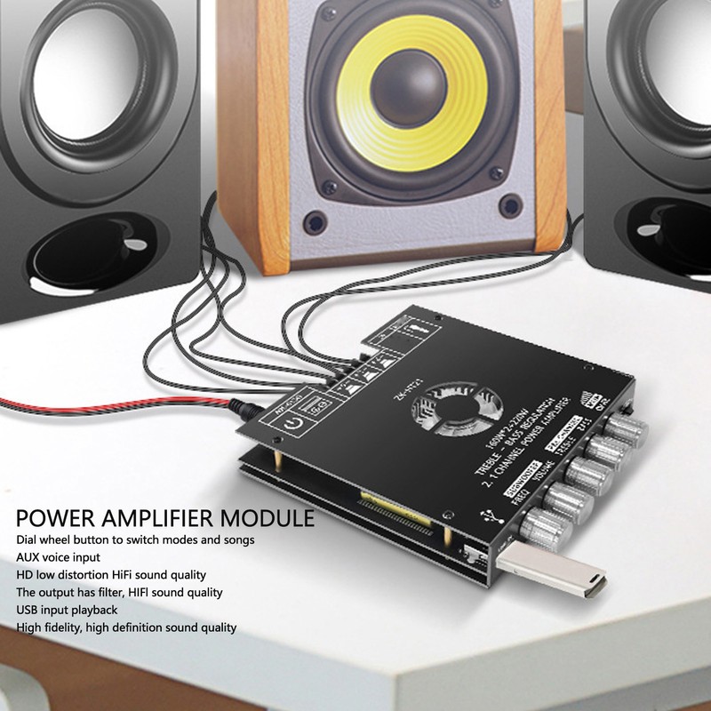 HT21 Bluetooth Power Amplifier Board with Subwoofer 2.1 Channel TDA7498E