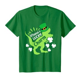 Kids St Patricks Day Mamas Lucky Charm Dinosaur Irish Boy Toddler T-Shirt
