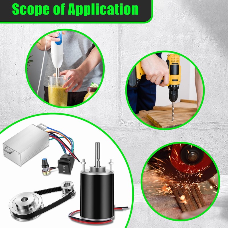 Kittmip 12V-24V DC Geared Motor Kit (3500-7000 RPM High Speed),