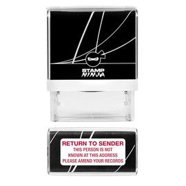 Return to Sender Stamp - Stop Junk Mail Stamp - 37 x 12mm - Red Ink