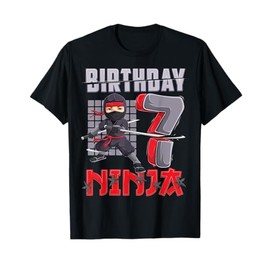 7 Year Old Ninja Birthday Boy 7th Birthday Ninja Party kids T-Shirt