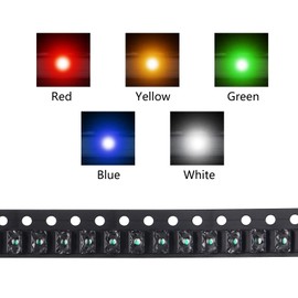 AEDIKO 1206 SMD LED Kit 100pcs 5 Colors SMD LED Diode Lights Kit Super Bright Lighting Bulb Lamps,Electronics Components Light,Emitting Diodes (Mini Chip 0.12 x 0.06 inch)