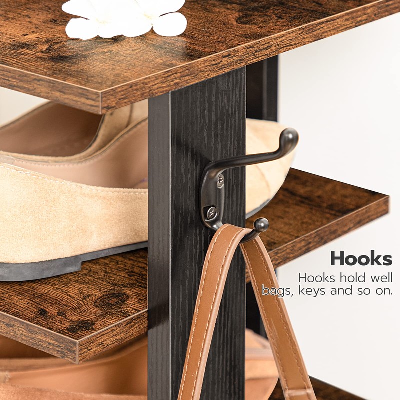 HOOBRO 8 Tiers Vertical Shoe Rack, Wooden Shoe Storage Organizer