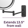 JERDON Two-Sided Wall Mounted Black Makeup Mirror - 5X-1X Magnification