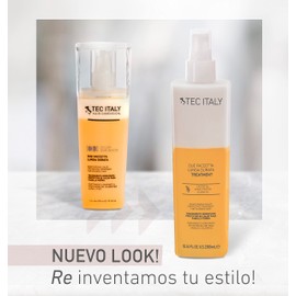 Tec Italy - Tratamiento en Dos Fases para Cabello Teñido Due Faccetta Lunga Durata 300ml, Protector Solar UV, Hidrata y Acondiciona, Protege el Color, Aporta Manejabilidad al Cabello
