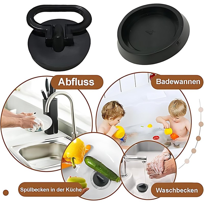 Pack of 4 Rubber Sink Plugs, Bathtub Plugs for Sink,