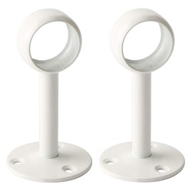 SAYAYO Curtain Pole Holder Ceiling Mount White with Screws for Attaching Curtain Rods to Ceilings or Walls Pack of 2 25 mm Diameter
