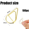 Metal Gold Paper Clips 100Pieces Small Paperclips Office Cute Drop-Shaped