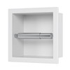 Neodrain Recessed Toilet Paper Holder, White Stainless Steel Built-in Tissue