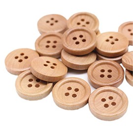 YaHoGa 30pcs 20mm (4/5 inch) Wood Buttons Natural Wooden Buttons for Sewing Sweater Crafts Bulk