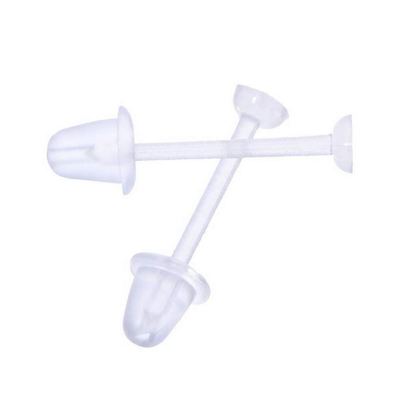Clear Earring Backs Plastic Safety Rubber Backs Stud Bullet Earring