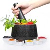 Polished Granite Mortar and Pestle Set, Stone Grinder Bowl for