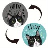 Dishwasher Indicator Magnet Clean Dirty Sign Reversible Tuxedo Cat Design