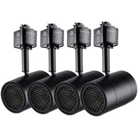 LEONLITE Anti-Glare Net Dimmable LED Track Lighting Heads, 8.5W H Type Track Light, Integrated Track Light Heads, CRI90 H Track Lighting Heads, ETL Listed, 4000K Cool White, Matte Black, 4 Pack