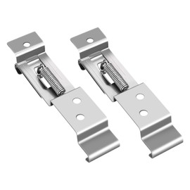 OUZHOU 2 Pcs Number Plate Clips, Trailer Number Plate Holder, Stainless Steel Number Plate Clips, Frame Number Plate Holders Stainless Spring Loaded Steel for Trailers Caravans Trucks