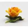 Fine Porcelain Golden Yellow Rose Figurine, 3-7/8" L