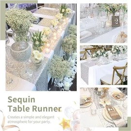 1-1 Camino De Mesa De Lentejuelas Varios Colores 30 Cm X 300 Cm