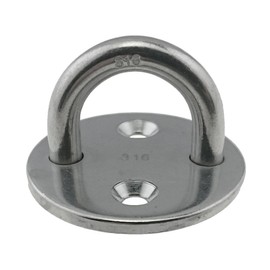 US Stainless 2 Pieces Stainless Steel 316 Round Pad Eye 5/16" 8mm (2" 50mm Diameter) Marine Grade