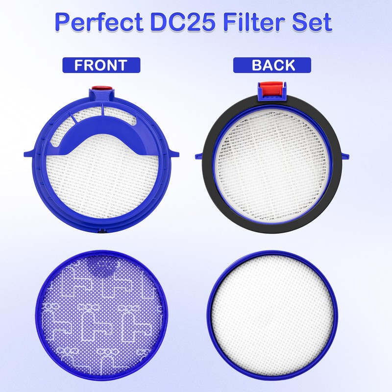 DC25 Filter Replacement Compatible with Dyson DC25 includes 2 Washable