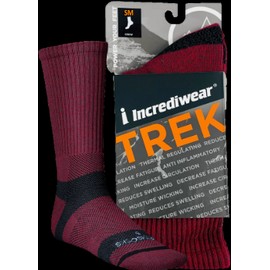 Incrediwear Inc Trek Socks (Crew Height, Red, SM) - 1 Pair