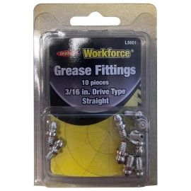 Legacy L5601 Workforce® Grease Fittings, Drive Type, 3/16" Straight, 10 Piece