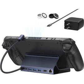 iVANKY 4K@144Hz Dock, 8-in-1 Dock for ROG Ally X/Legion Go/Steam Deck OLED/MSI Claw Hub Docking Station for ASUS ROG Ally, HDMI Gigabit Ethernet, USB 3.0, with 100W Charging USB-C Port for Stream Deck