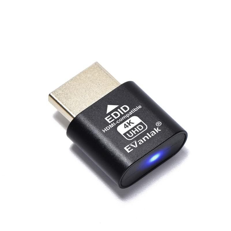 EVanlak HDMI Dummy Plug Headless Ghost Display Emulator Premium Aluminum