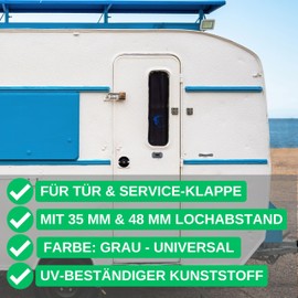 Caravan Door Stop 1 Pack Grey Screw On with 35mm and 48mm Hole Spacing Door Lock Storage Door Camper Door Holder Service Flap Campervan Door Catch Campervan Door Lock