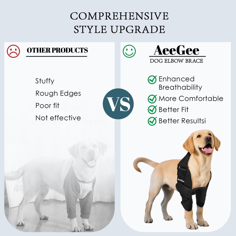 HAPPYHAO Adjustable Dog Elbow Brace with Shoulder Support,Dog Front Leg