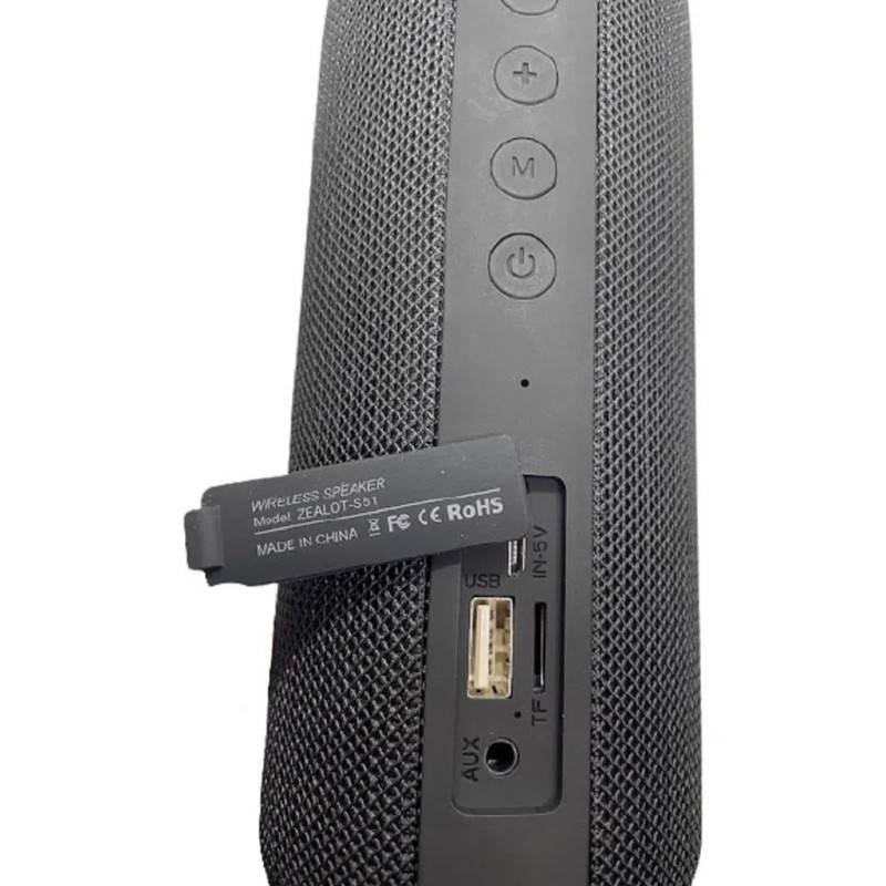 Bocina Zealot S51 s51 portátil con bluetooth waterproof negra