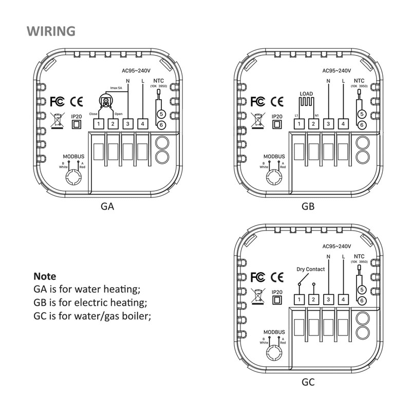 WiFi Smart Thermostat for Water/Gas Boiler Digital Temperature Controller Large