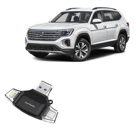 BoxWave Smart Gadget Compatible with Volkswagen 2025 Atlas Infotainment Display (12 in) - AllReader SD Card Reader, microSD Card Reader SD Compact USB - Jet Black