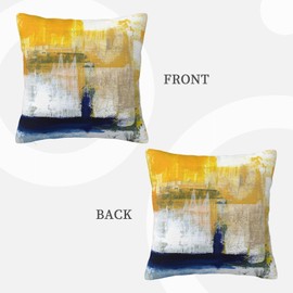 NBFKDO Blue and Yellow Abstract Art Decorative Throw Pillow Covers Soft Square Pillowcases Cushion for Living Room Sofa Bedroom Farmhouse Home Decor 22"X22"