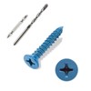 ANCHOREASE 3/16″×1-1/4″ (200Pcs) Flat Head Concrete Screw Anchor, Blue Screw,