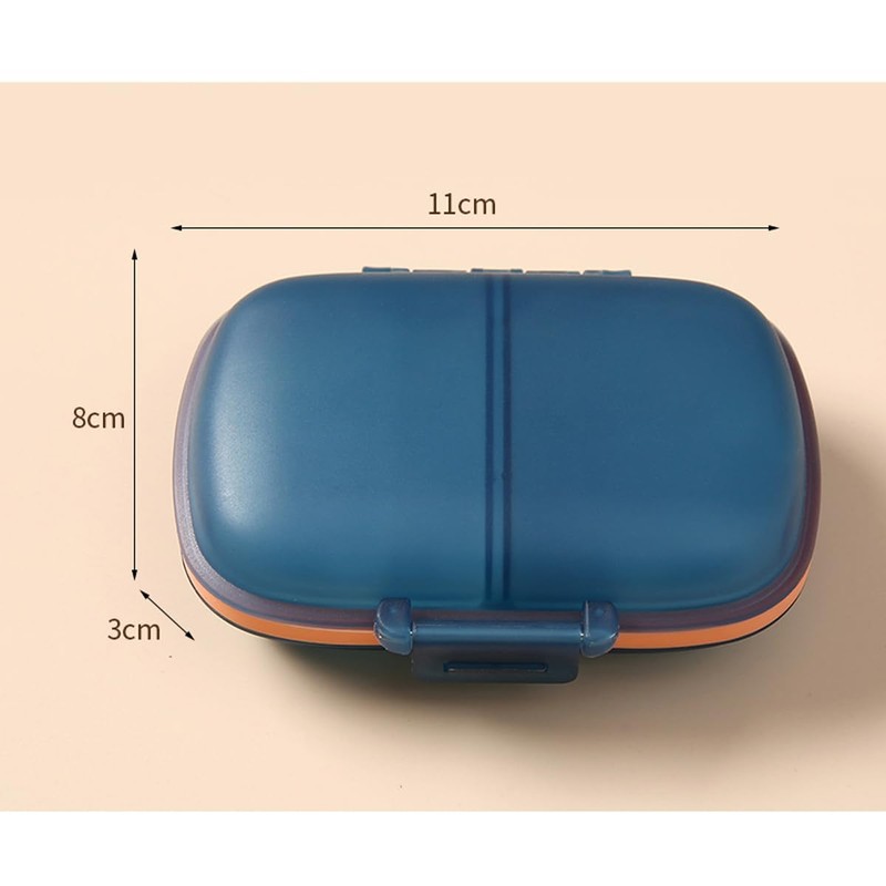Pocket Travel Pill Organizer Box,8 Compartments Moisture Proof Pill Case