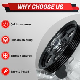 Upgraded Power Steering Pump with Pulley Compatible with Honda Accord EX LX SE 1998-2002 Odyssey 1999-2004 Replace 21-5993 21-5268 56110P8A003 56110P8CA01