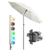 4smile SunnyJoy 3-in-1 Balcony Parasol Set, Beige, UPF 50+ Parasol