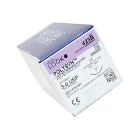Look X423B Polysyn PGA Undyed Sutures C-6 3-0 27 12/Bx