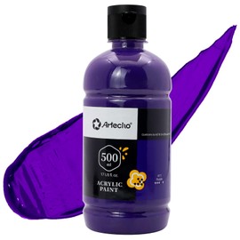 Artecho Purple Acrylic Paint Large Bottle 500ml / 17oz for Art Supplies, Canvas, Rocks, Wood, Fabric, Ceramic - Non Toxic Craft Paint
