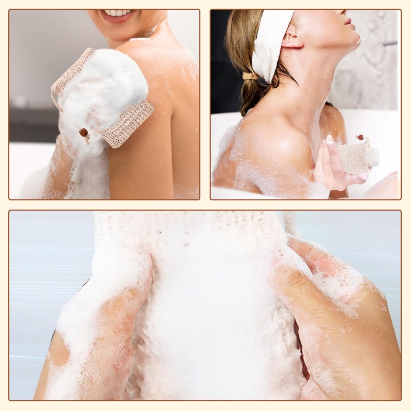 Pack of 2 Organic Soap Bags, Natural Sisal Soap Bags,