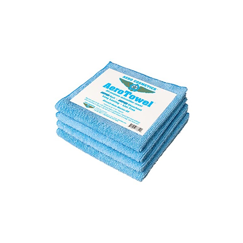 Aero Cosmetics All-Purpose Microfiber Cleaning Towels (4-Pack) Cleaning Cloth for