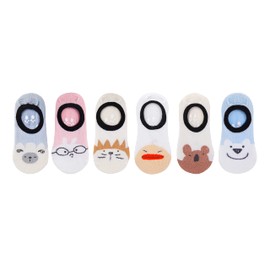 VWU 6 Pack Baby No Show Socks Toddler Low Cut Cotton Socks Animal 0-5T (3-5T, Animal 3 (Grip Sole))