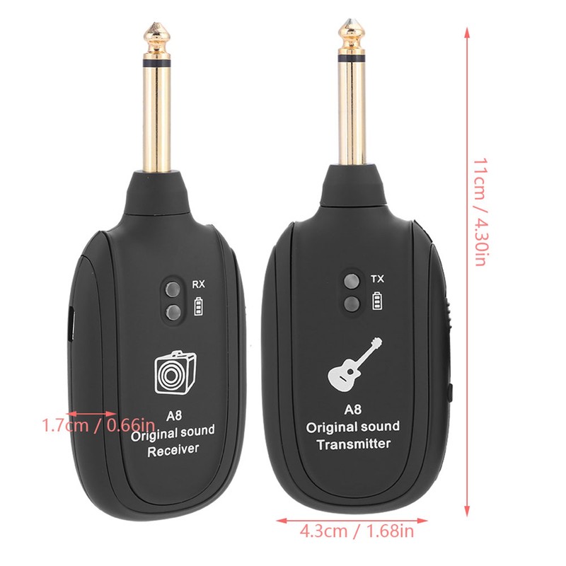 Wireless Audio Transmission Set with Receiver Transmitter for Electric Guitar