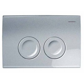 GEBERIT GEB115125461 Chrome Plated DELTA21 Silky Lustre Push Plate - Clear