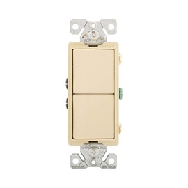 Eaton 7728V-SP 15-Amp 120-Volt Decorator Heavy Duty Grade Two Single-Pole Combination Switches, Ivory