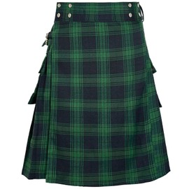 Usthirit Kilt for Men Traditional Highland Tartan Utility Kilt Scottish Mens Kilt (Z2386, M)