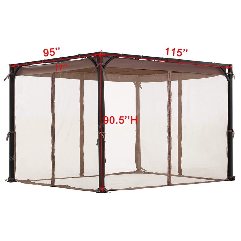 Replacement Mosquito Net for Flat-Roof Pergola - Mesh Bug Net