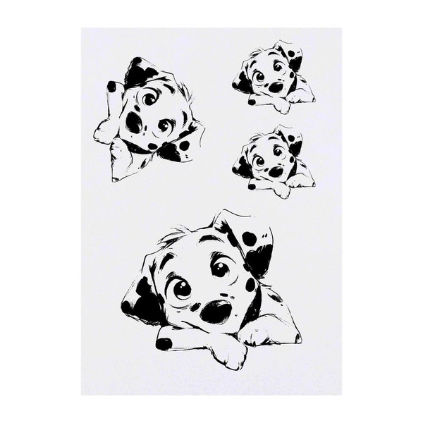 4 x 'Cute Dalmation Puppy Front View' Temporary Tattoos -