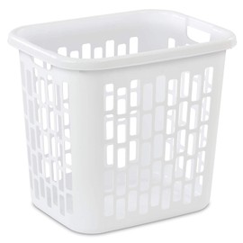 Sterilite Ultra Easy Carry Plastic Dirty Clothes Laundry Basket Hamper with Integrated Handles and Ventilation Holes, White (16 Pack)